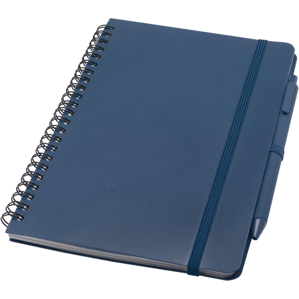 Logotrade advertising product image of: Thalaasa A5 ocean-bound hard cover notebook with ballpoint pen (black ink)