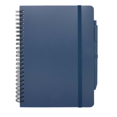 Logo trade promotional merchandise photo of: Thalaasa A5 ocean-bound hard cover notebook with ballpoint pen (black ink)