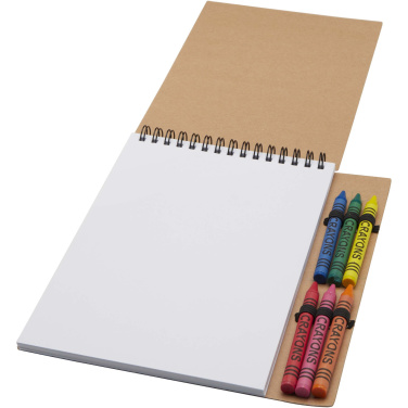 Logotrade promotional merchandise image of: Doodle A5 spiral soft cover notebook and crayon set