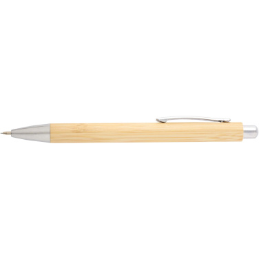 Logo trade advertising products image of: Oblys bamboo ballpoint pen and mechanical pencil set (black ink)