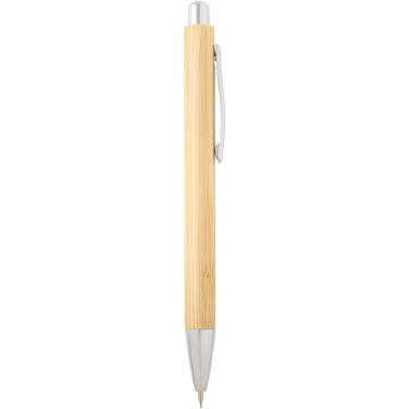 Logotrade business gift image of: Oblys bamboo ballpoint pen and mechanical pencil set (black ink)