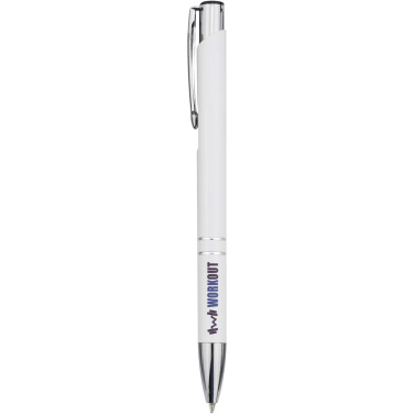 Logo trade promotional merchandise picture of: Moneta recycled aluminium ballpoint pen (blue ink)