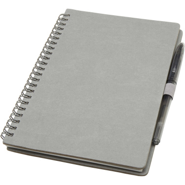 Logo trade corporate gift photo of: Slate reusable soft cover notebook and pen set (black ink)