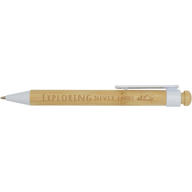 Logotrade promotional gift picture of: Rattan bamboo and recycled plastic ballpoint pen (black ink)