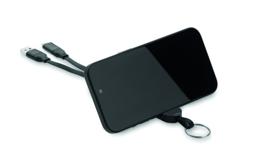 Logo trade promotional merchandise image of: 60W cable keyring recycled ABS