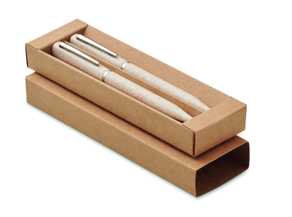 Logotrade promotional gift picture of: Wheat straw/ABS twist pen set