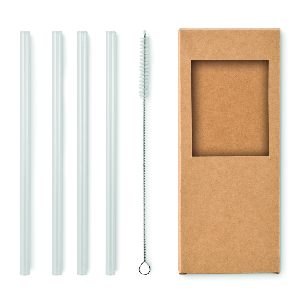 Logotrade promotional product image of: 4 reusable glass straws