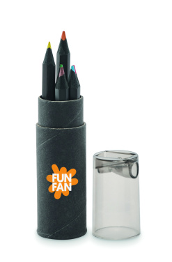 Logotrade promotional item picture of: 6 black colouring pencils