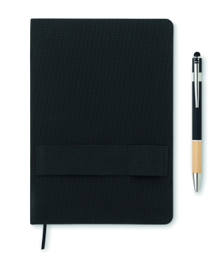 Logo trade business gift photo of: A5 RPET notebook with pen