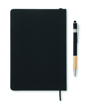 Logo trade promotional product photo of: A5 RPET notebook with pen