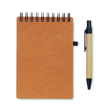 Logo trade promotional gift photo of: Recycled notebook with ball pen