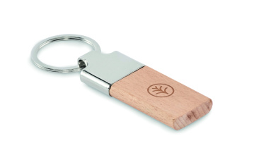 Logo trade promotional gifts picture of: Key ring with rubber wood