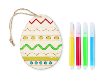 Logotrade promotional item picture of: Wooden egg painting set