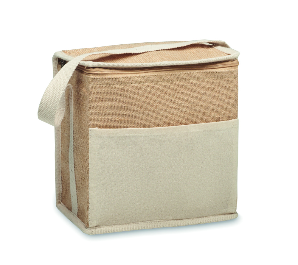 Logotrade promotional giveaways photo of: Jute and canvas cooler bag 3L