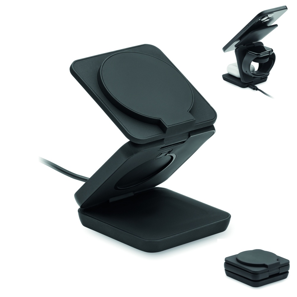 Logo trade corporate gifts image of: 3in1 foldable charging station