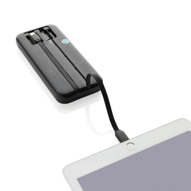 Logo trade promotional gifts picture of: Turbopack RCS rplastic powerbank 10.000 integrated cables