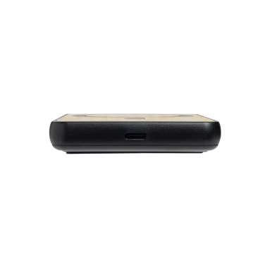 Logo trade promotional merchandise photo of: Zen RCS rplastic 5000 mah 5W magnetic bamboo powerbank