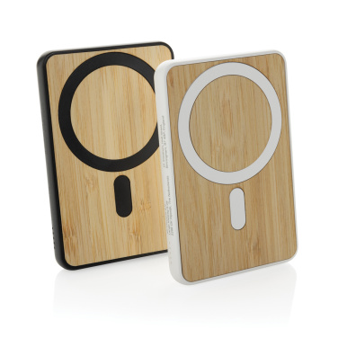 Logo trade promotional items picture of: Zen RCS rplastic 5000 mah 5W magnetic bamboo powerbank