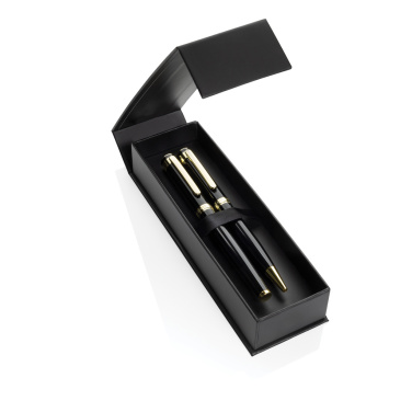 Logo trade corporate gifts image of: Swiss Peak Luca RCS recycled brass deluxe pen set