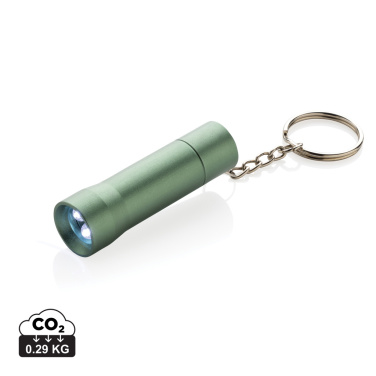 Logo trade promotional gifts picture of: Flash RCS recycled aluminium keychain torch