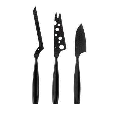 Logo trade advertising products image of: BOSKA Cheese Knife Set Monaco+ Black