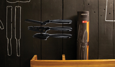 Logo trade promotional merchandise picture of: BOSKA Cheese Knife Set Monaco+ Black