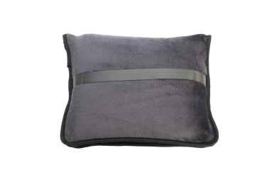 Logo trade promotional merchandise image of: Blanket and pillow 2 in 1 AMIATA Schwarzwolf