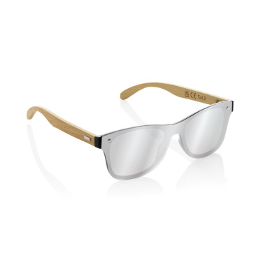 Logo trade business gifts image of: Prism RCS recycled plastic sunglasses with bamboo frame