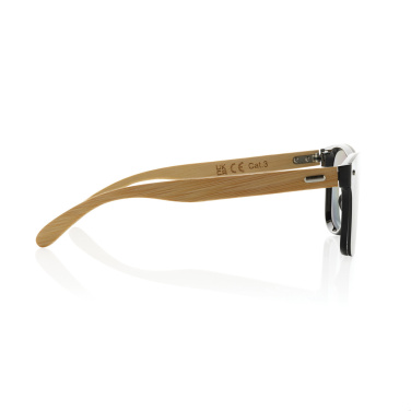 Logo trade promotional gift photo of: Prism RCS recycled plastic sunglasses with bamboo frame