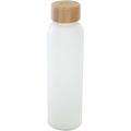 Lume 500 ml matte soda lime glass bottle with bamboo lid, White
