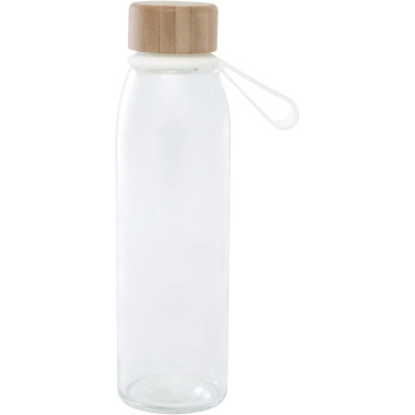Logo trade promotional products picture of: Porto 500 ml glass water bottle with silicone handle and bamboo lid