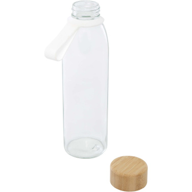 Logotrade promotional item picture of: Porto 500 ml glass water bottle with silicone handle and bamboo lid