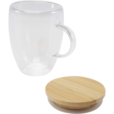 Logotrade promotional merchandise photo of: Leona 350 ml glass cup with bamboo lid