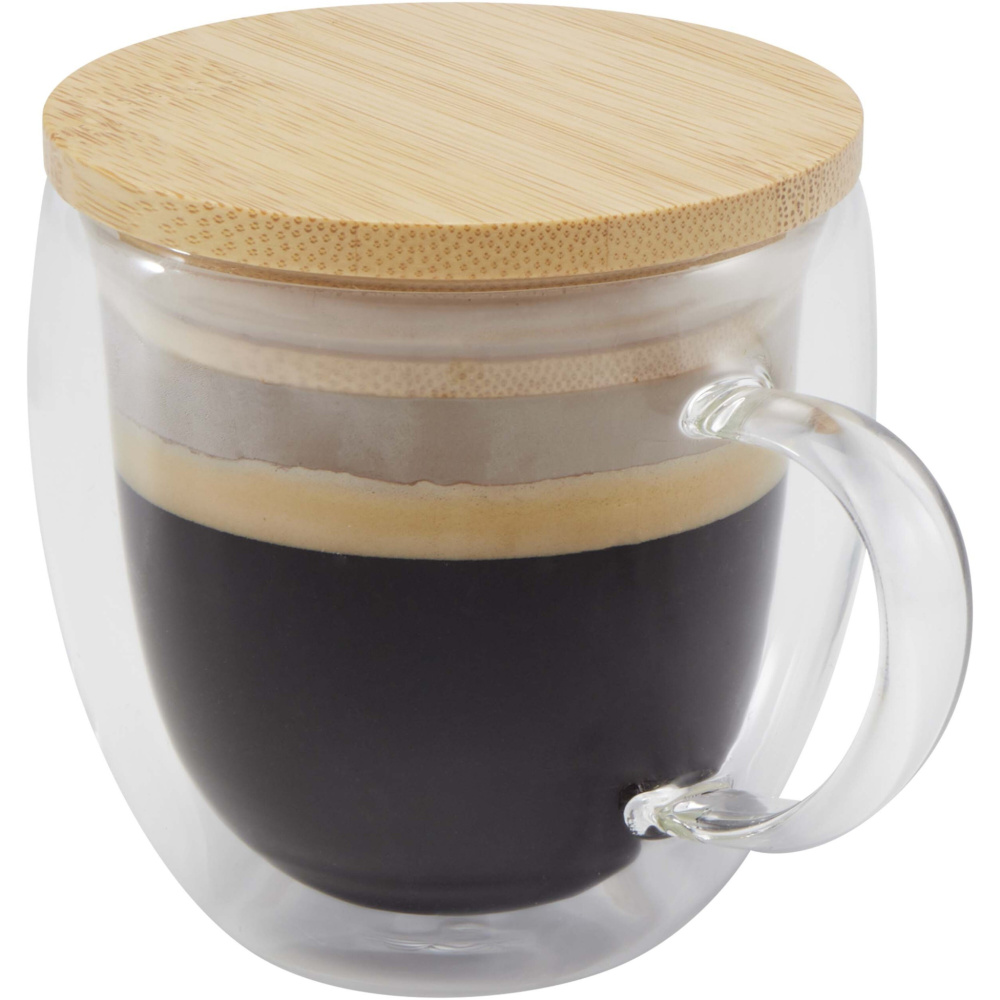Logotrade promotional giveaways photo of: Lenora 250 ml glass cup with bamboo lid