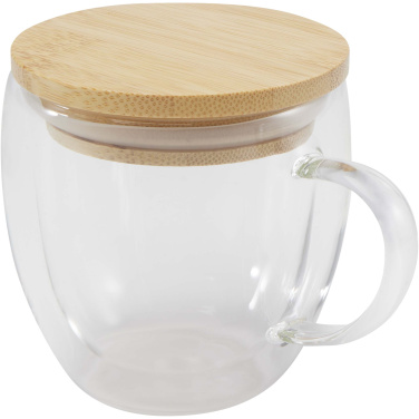 Logotrade business gift image of: Lenora 250 ml glass cup with bamboo lid