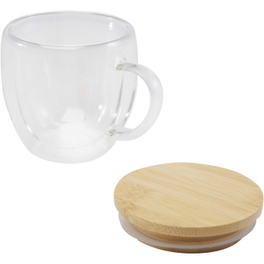 Logo trade advertising product photo of: Lenora 250 ml glass cup with bamboo lid