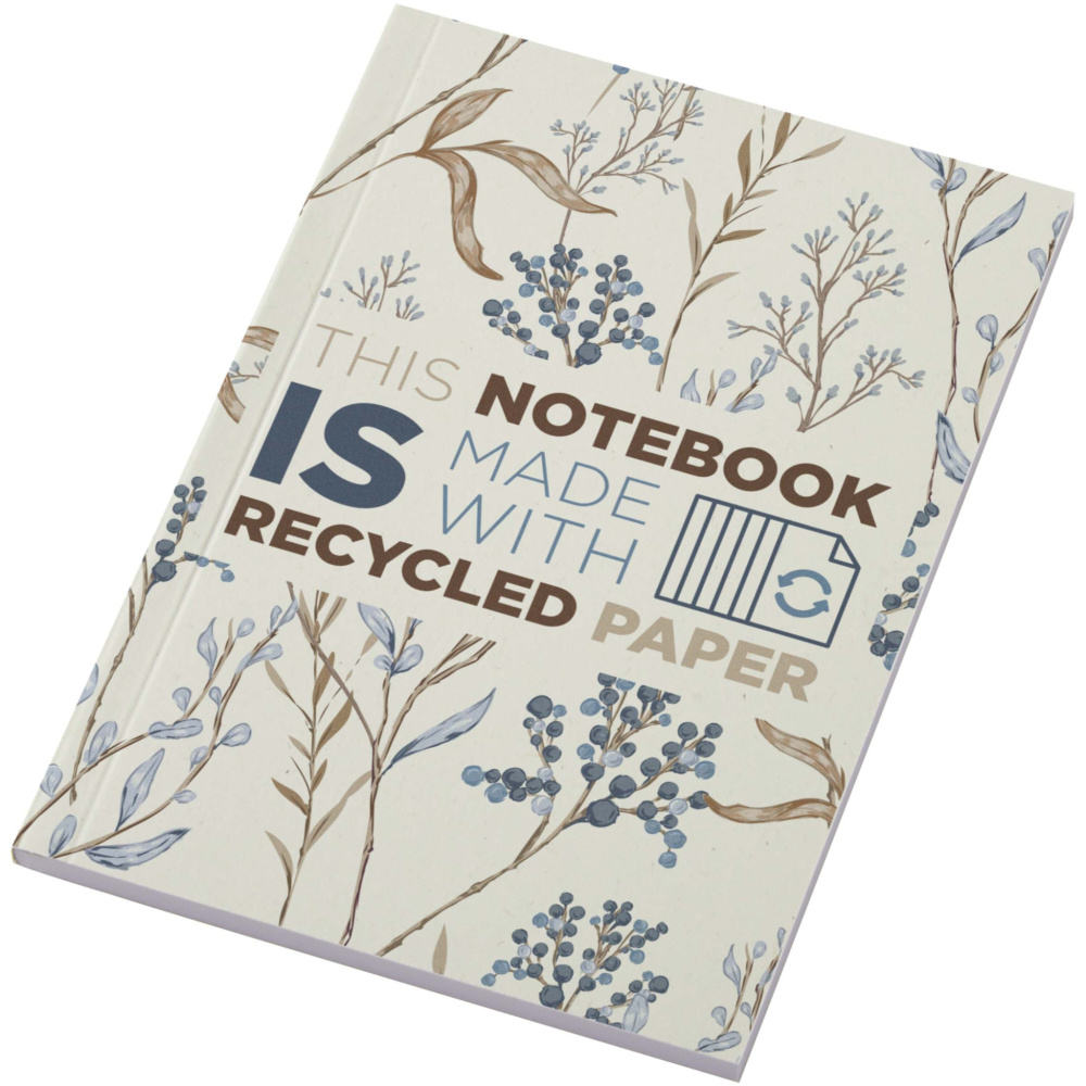 Logo trade corporate gifts image of: Novella Austen A6 recycled soft cover notebook - 50 sheets