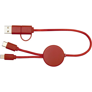 Logo trade corporate gift photo of: Citala 5-in-1 recycled plastic 30 cm data sync and 27W fast charge cable