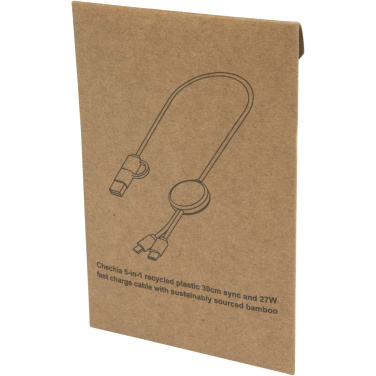 Logotrade corporate gifts photo of: Citala 5-in-1 recycled plastic 30 cm data sync and 27W fast charge cable