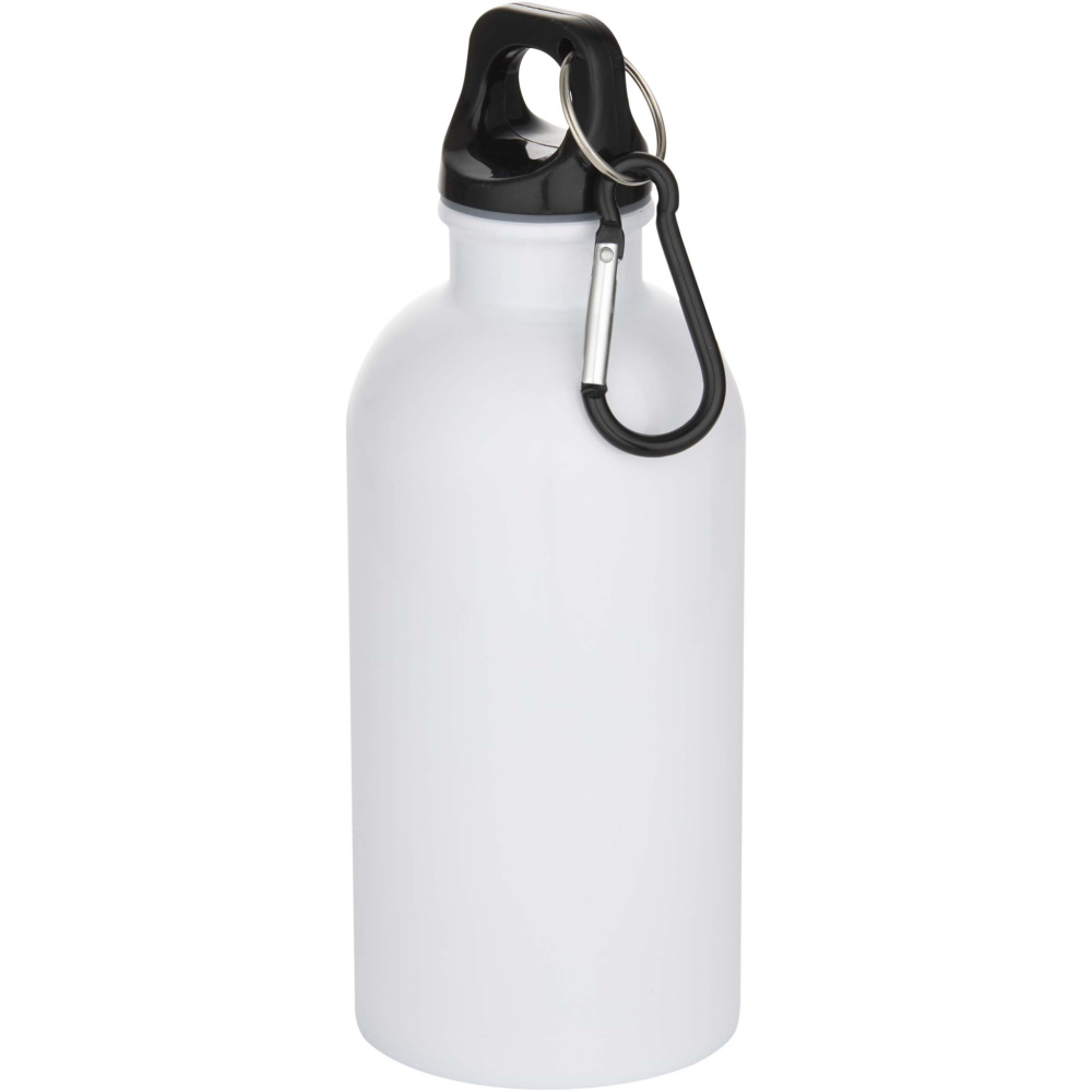 Logo trade promotional giveaways image of: Oregon 400 ml sublimation RCS recycled single wall stainless steel water bottle with carabiner