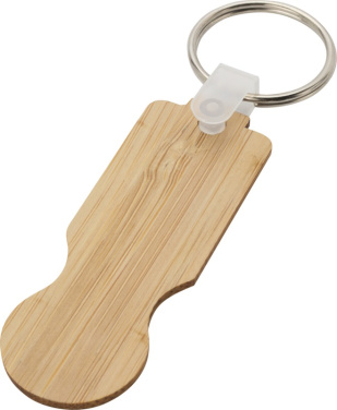 Logo trade promotional gifts image of: Ronan bamboo trolley keychain