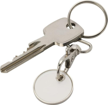 Logo trade promotional products image of: Rory keyring with trolley coin
