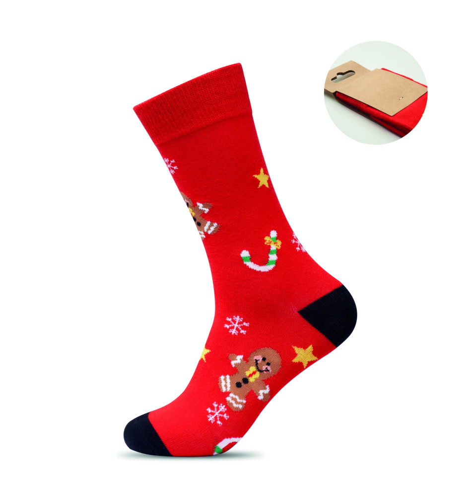 Logo trade promotional gift photo of: Pair of Christmas socks M