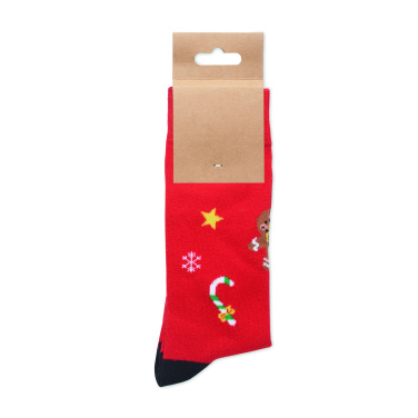 Logo trade promotional gifts image of: Pair of Christmas socks M