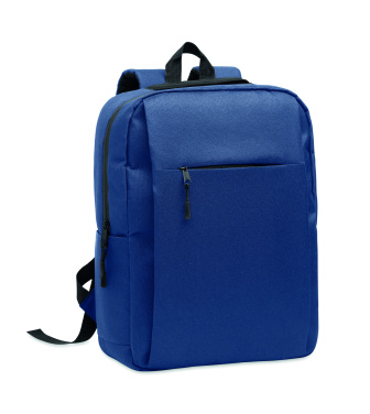 Logo trade corporate gifts image of: Slim 15 inch laptop backpack made of 600D RPET polyester with a 210D lining and customizable printing