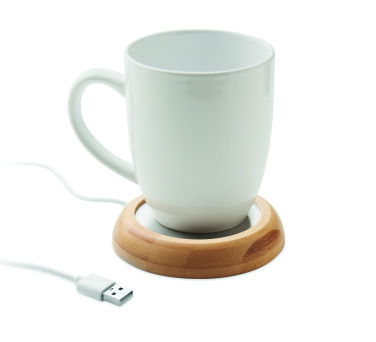 Logotrade promotional items photo of: Bamboo mug warmer with USB
