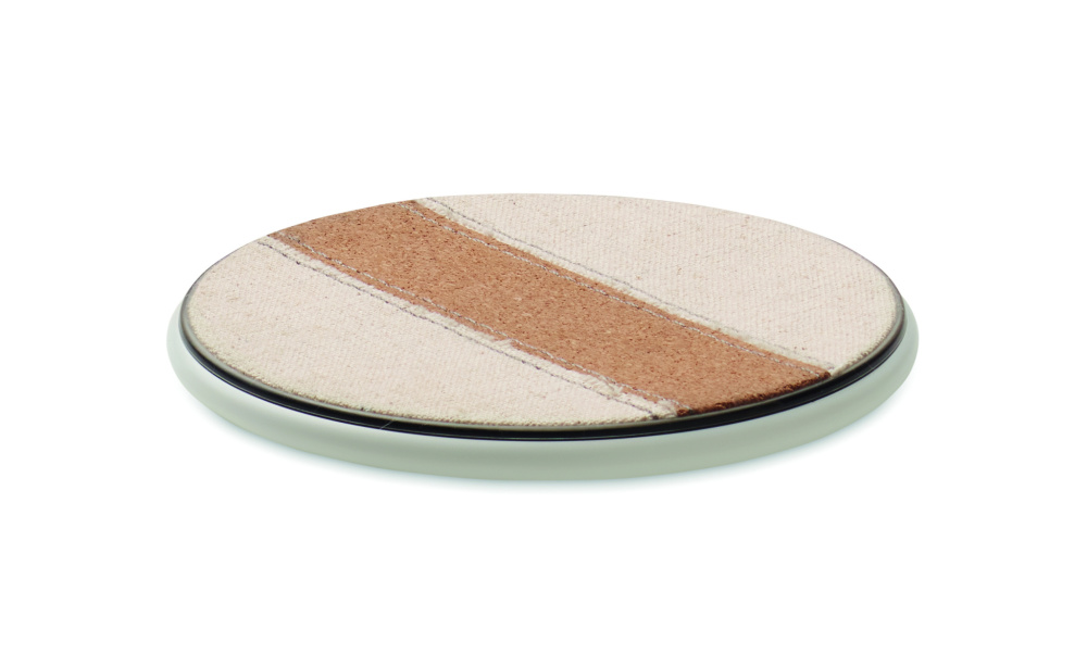Logo trade promotional merchandise photo of: Cork wireless charger 15W