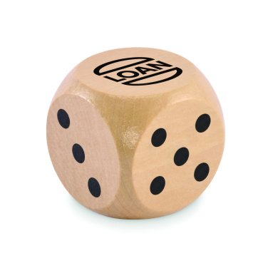 Logo trade promotional giveaways image of: Schima wooden dice 5cm dia