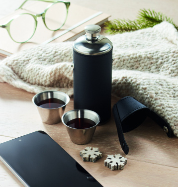 Logo trade promotional items image of: Hip flask with shot cups