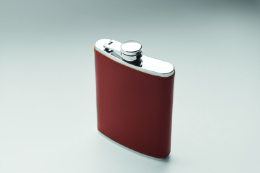 Logo trade business gifts image of: Slim hip flask 200 ml